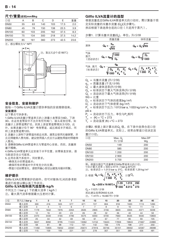 斯派莎克Gilflo ILVA 流量计中文说明书