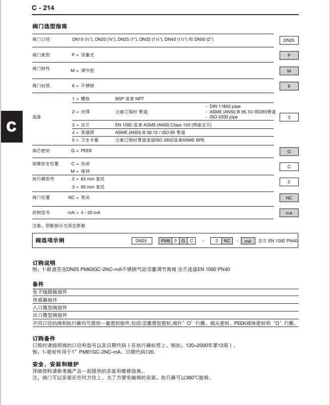 PM6调节型气动活塞角选型指南