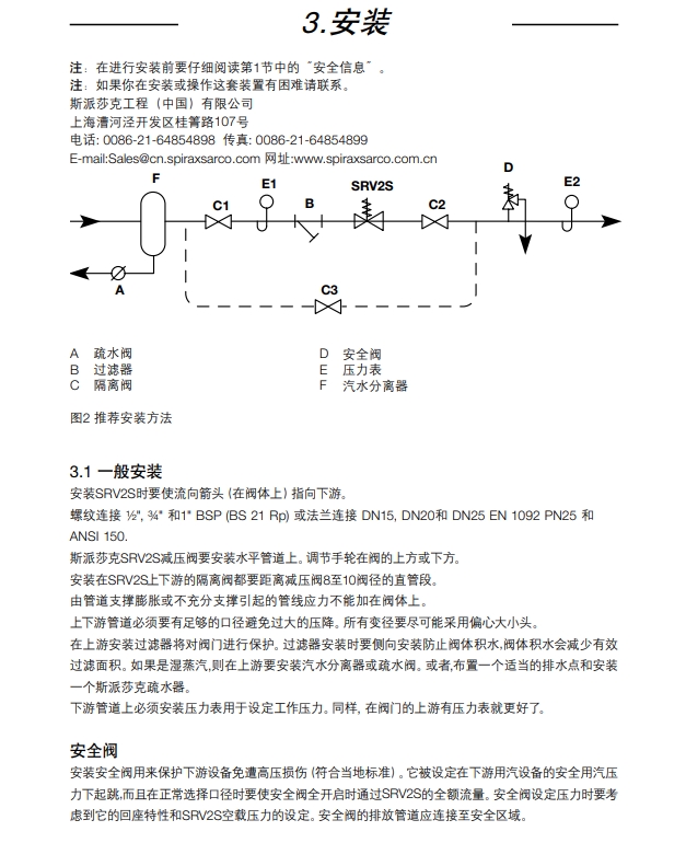 斯派莎克SRV2S减压阀安装步骤