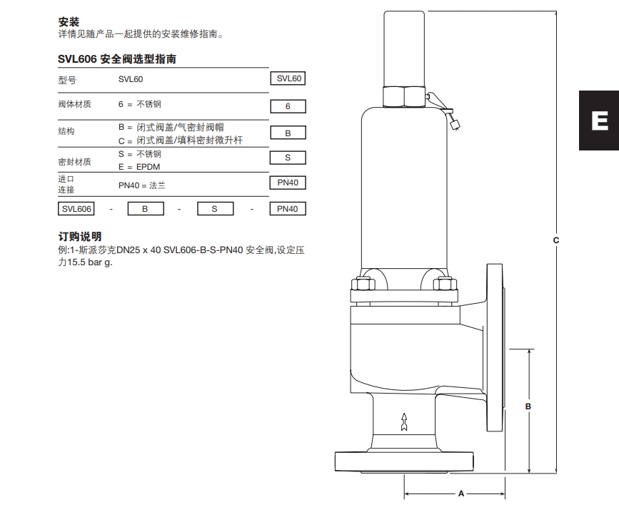 SVL606安全阀铭牌详解