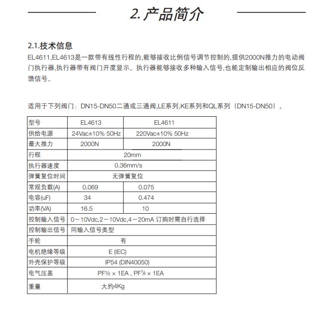 斯派莎克EL4611电动执行器简介