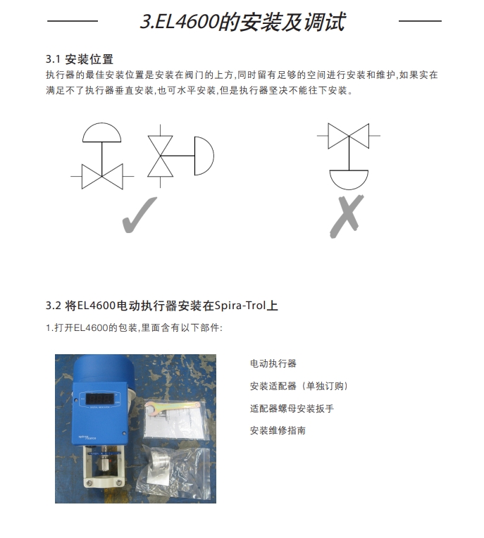 斯派莎克EL4611电动执行器调试步骤