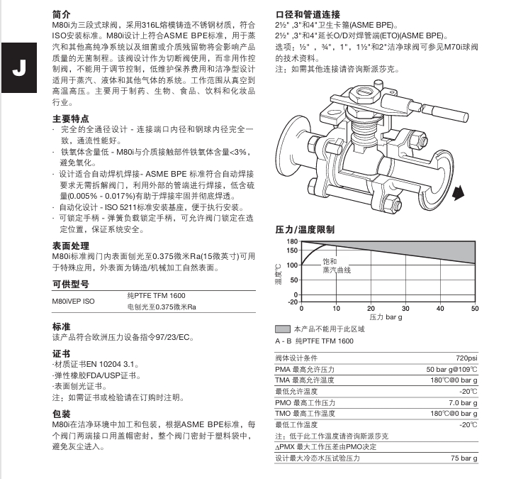 斯派莎克M80i球阀技术参数