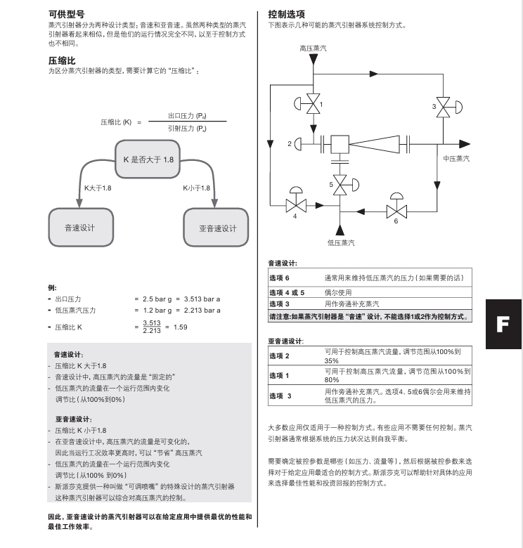 斯派莎克蒸汽引射器型号选择