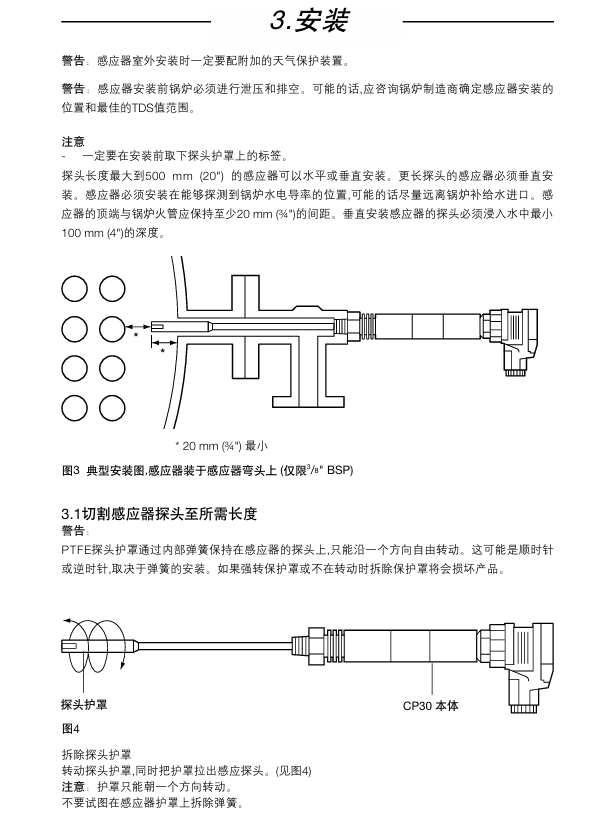 斯派莎克CP30电导率感应器安装方法