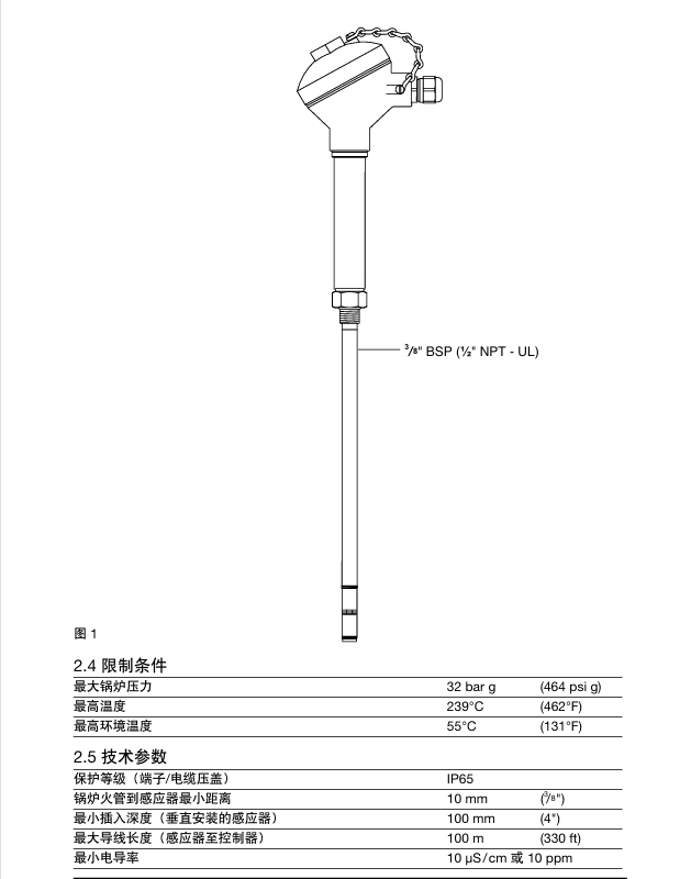 斯派莎克CP32电导率感应器技术参数